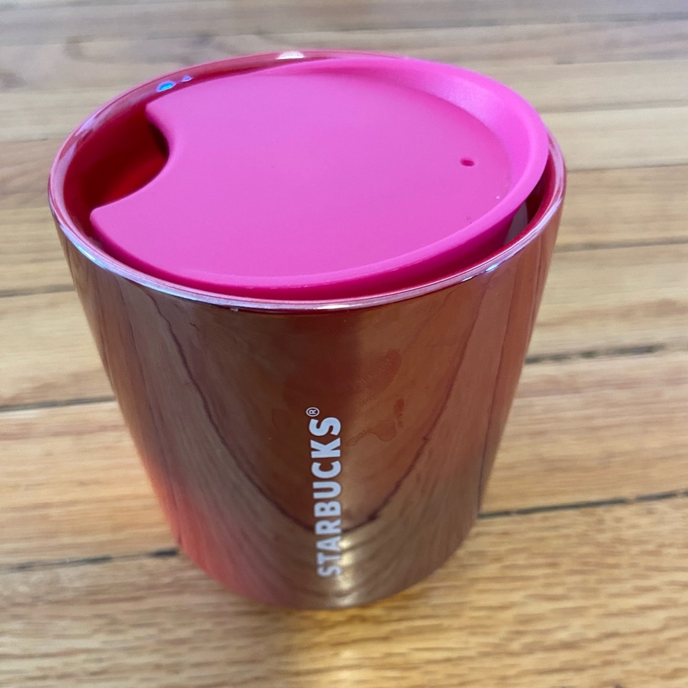 Starbucks Holiday 2021 Ceramic Red Ombre Travel Tumbler 8oz